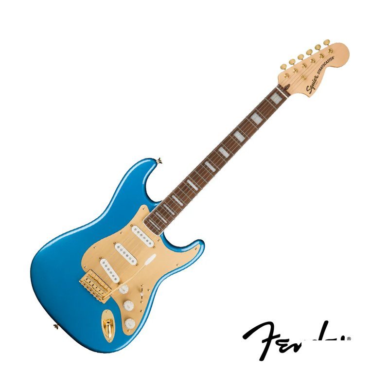 Squier Squier 40週年紀念 Stratocaster Gold Edition Lake Placid Blue 電吉他 湖水藍 — 三峽電吉他