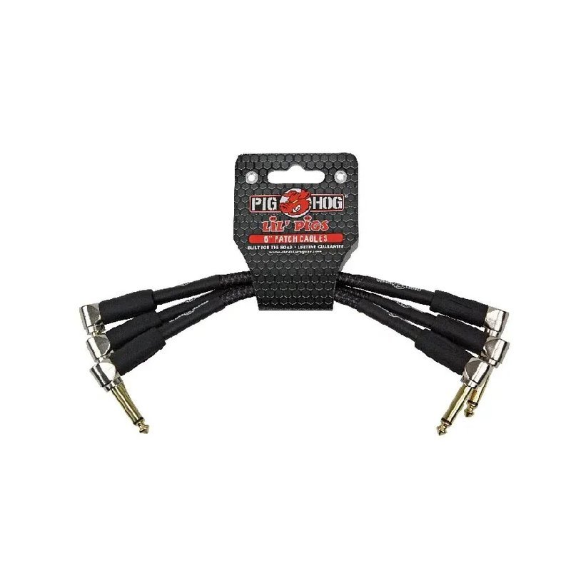 PIG HOG PIG HOG 黑色 樂器短導線 3入組 Black Woven PHLIL6BK — 三峽導線