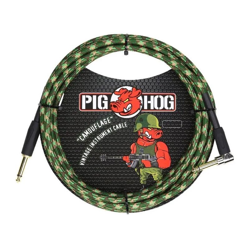 PIG HOG PIG HOG 迷彩綠色 IL頭 樂器導線 編織系列 Camouflage — 三峽導線