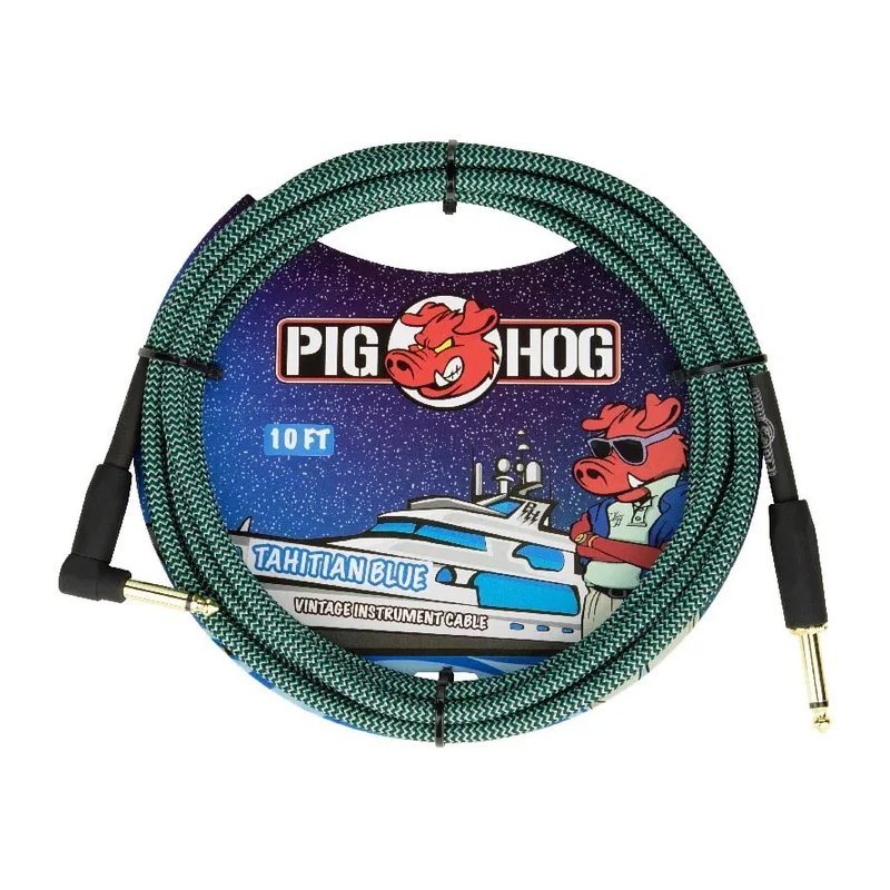PIG HOG PIG HOG 大溪地藍色 IL頭 樂器導線 編織系列 Tahitian Blue — 三峽導線