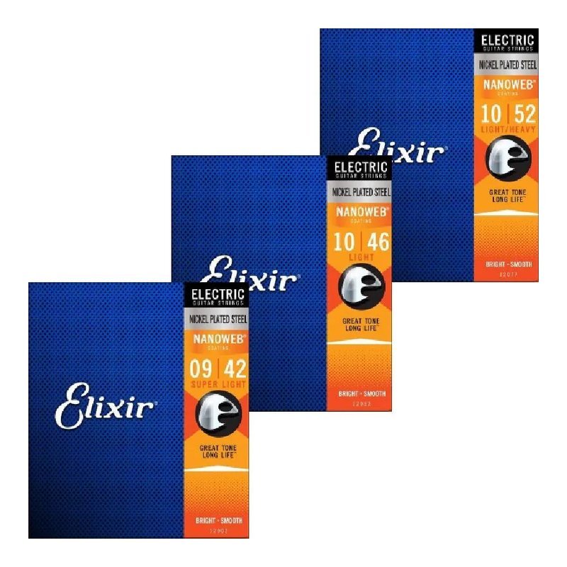 Elixir Elixir Nanoweb 系列 電吉他弦 鍍鎳 覆膜 — 三峽木吉他 / 民謠吉他
