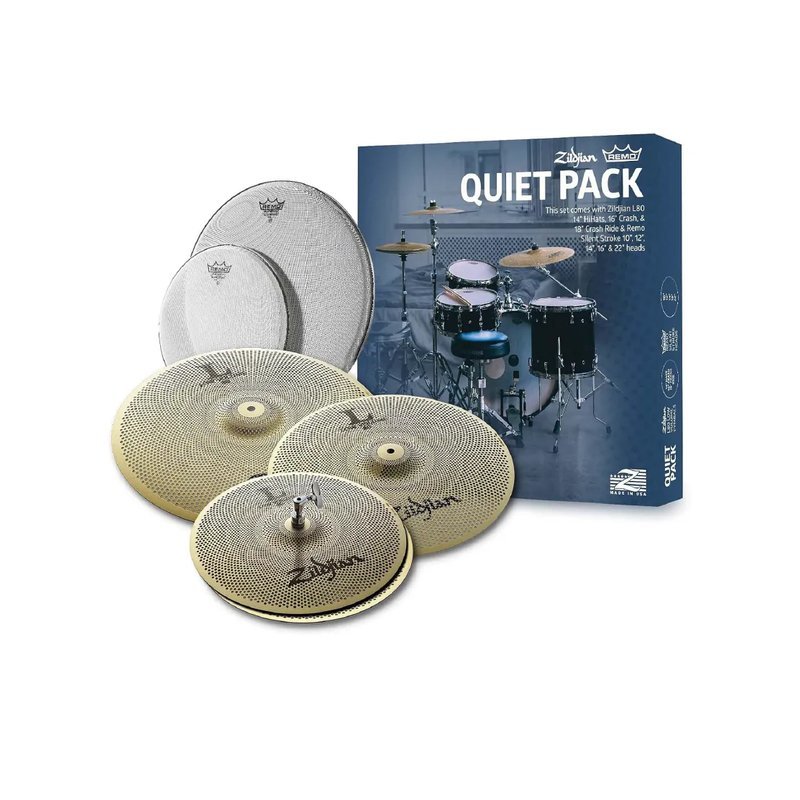 Zildjian Zildjian / L80 Low Volume Cymbal + Remo Silentstroke Mesh Heads 靜音銅鈸套組 (LV468RH) — 三峽鼓 / 打擊
