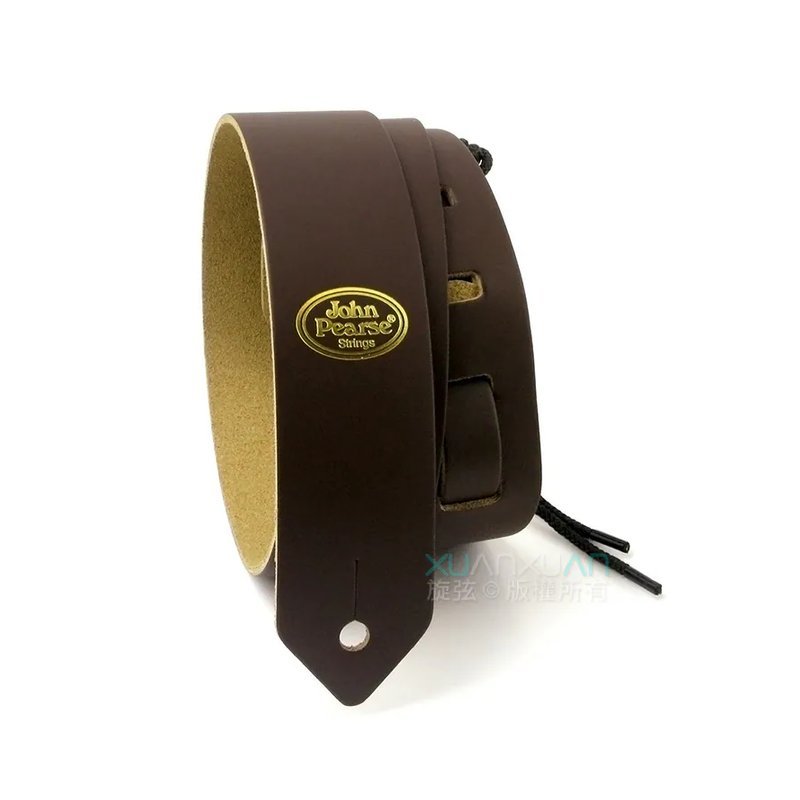 John Pearse JohnPearse 窄版真皮肩背帶 Skinny™系列 真皮 咖啡色 — 三峽木吉他 / 民謠吉他