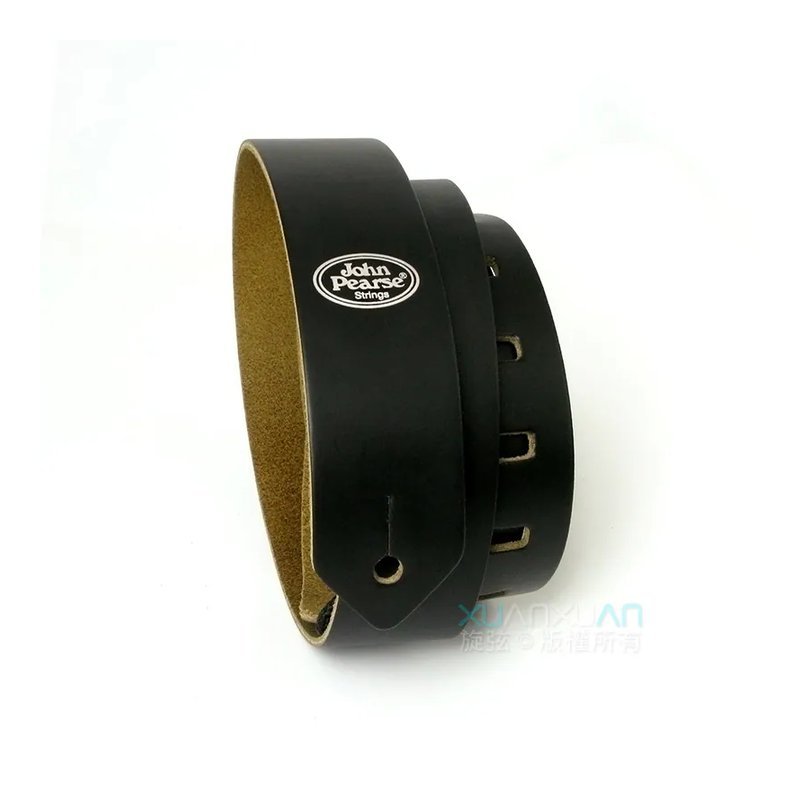 John Pearse JohnPearse 窄版真皮肩背帶 Skinny™系列 真皮 黑色 — 三峽木吉他 / 民謠吉他