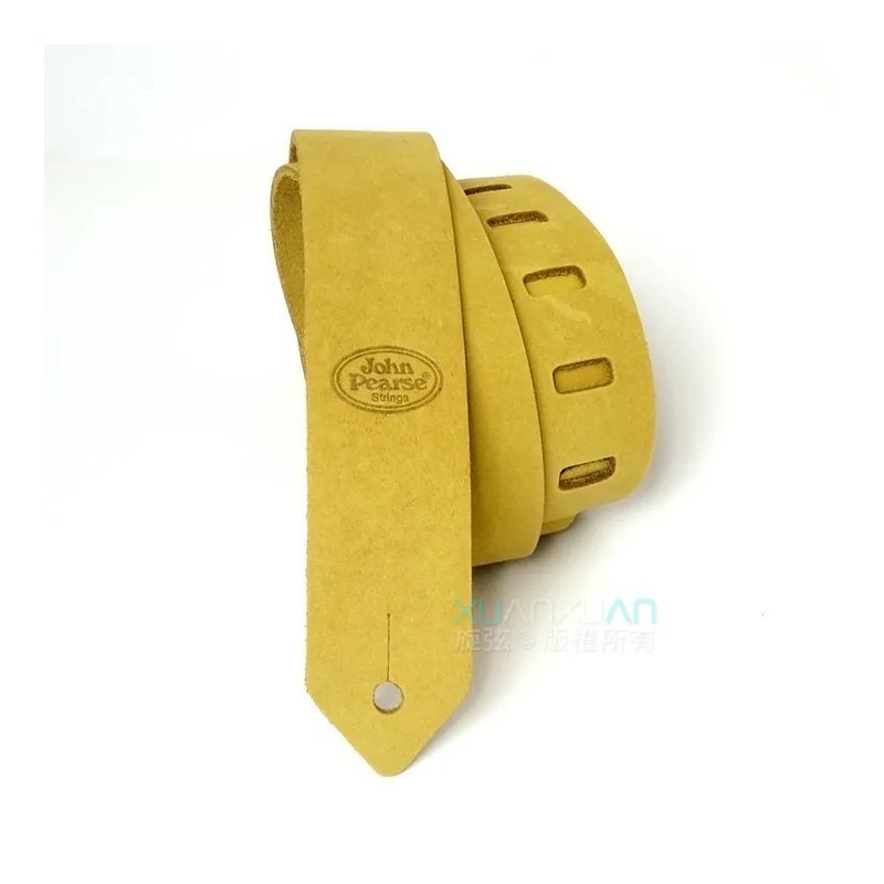 John Pearse JohnPearse 窄版真皮肩背帶 Skinny™系列 麂皮 米色 — 三峽木吉他 / 民謠吉他