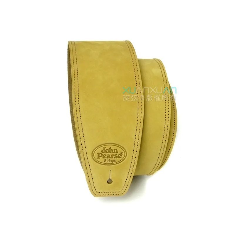 John Pearse JohnPearse 寬版真皮肩背帶 麂皮 米色 — 三峽木吉他 / 民謠吉他