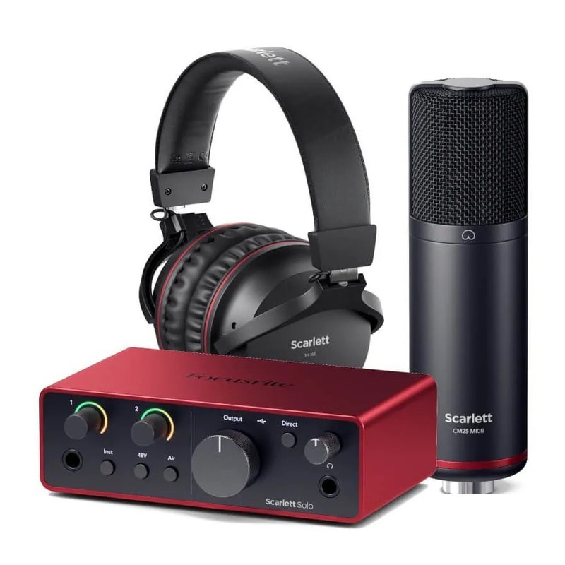 Focusrite Focusrite Scarlett 4th Gen 第4代 Solo Studio 錄音介面套裝組 — 三峽麥克風