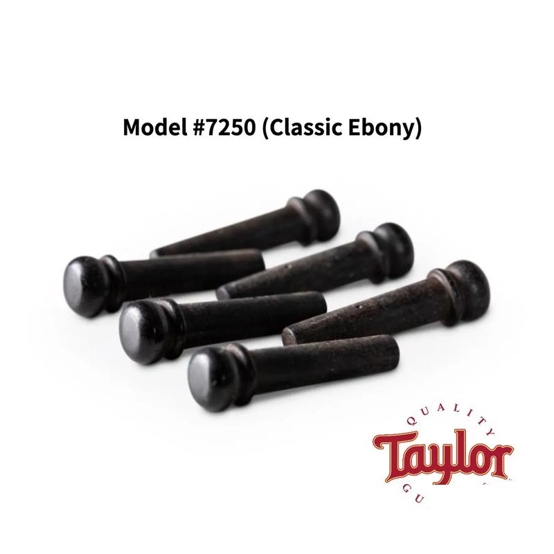 Taylor TAYLOR 7250 黑檀木 弦釘 Bridge Pins 民謠吉他弦釘組 — 三峽木吉他 / 民謠吉他