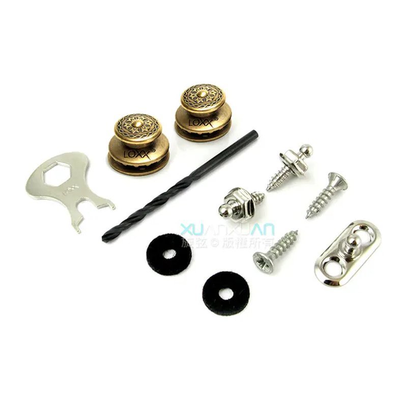 LOXX Loxx 德國製 安全背帶扣 民謠/古典吉他專用款 黃銅維多利亞 — 三峽古典吉他