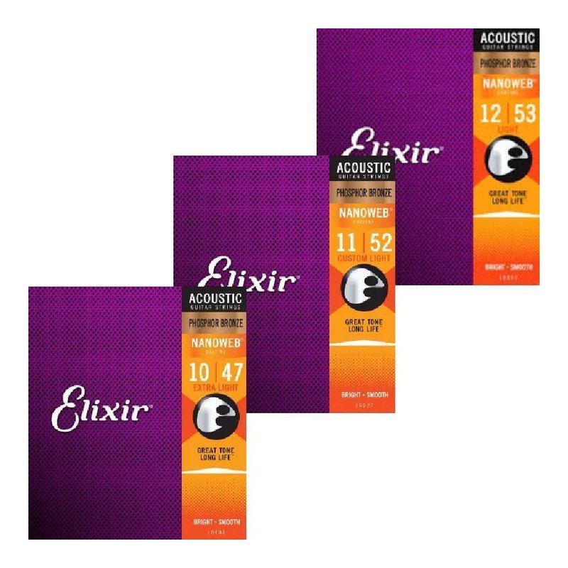 Elixir Elixir Nanoweb 系列 民謠吉他弦 磷青銅 覆膜 — 三峽木吉他 / 民謠吉他