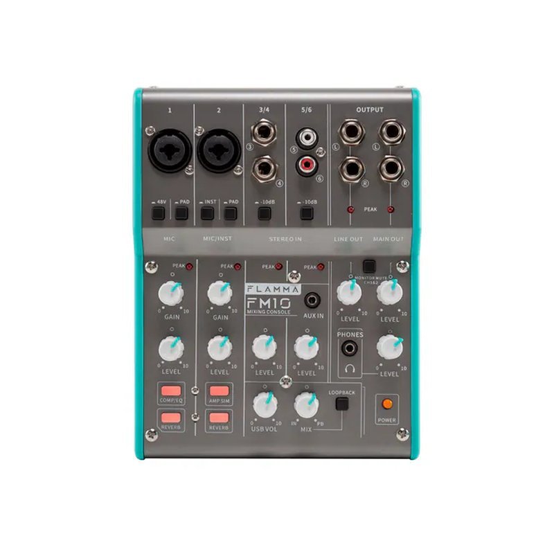 Flamma Flamma 混音器 FM10 6軌 USB Mixer 直播 錄音 — 三峽麥克風