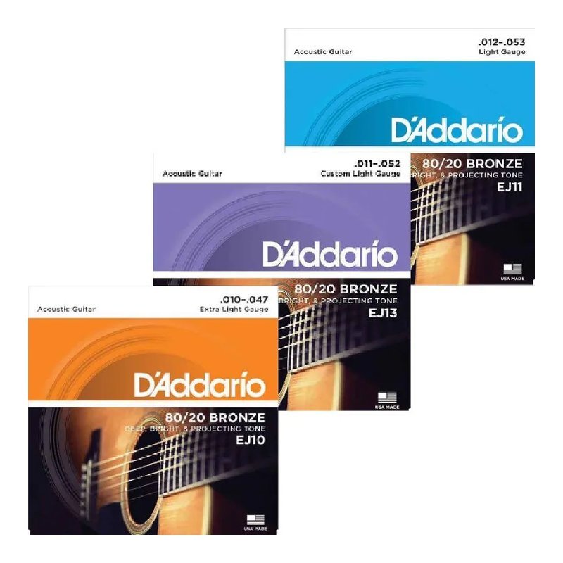 D'Addario Daddario EJ 系列 民謠吉他弦 80/20黃銅合金 — 三峽木吉他 / 民謠吉他