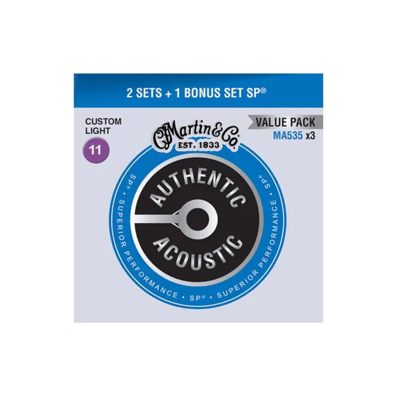 Martin Martin MA535PK3 民謠吉他弦 Phosphor (11-52) 磷青銅 三包裝 — 三峽木吉他 / 民謠吉他
