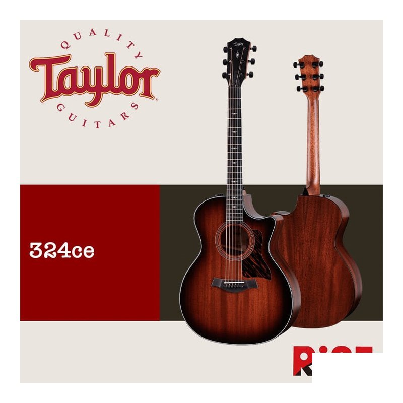 Taylor Taylor 324ce 桃花心木 全單板 木吉他 — 三峽木吉他 / 民謠吉他
