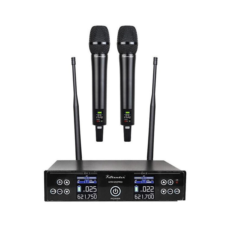 Stander STANDER UHM-202PRO 半U雙頻 無線麥克風組 (無線麥克風*2+接收器*1) — 三峽麥克風