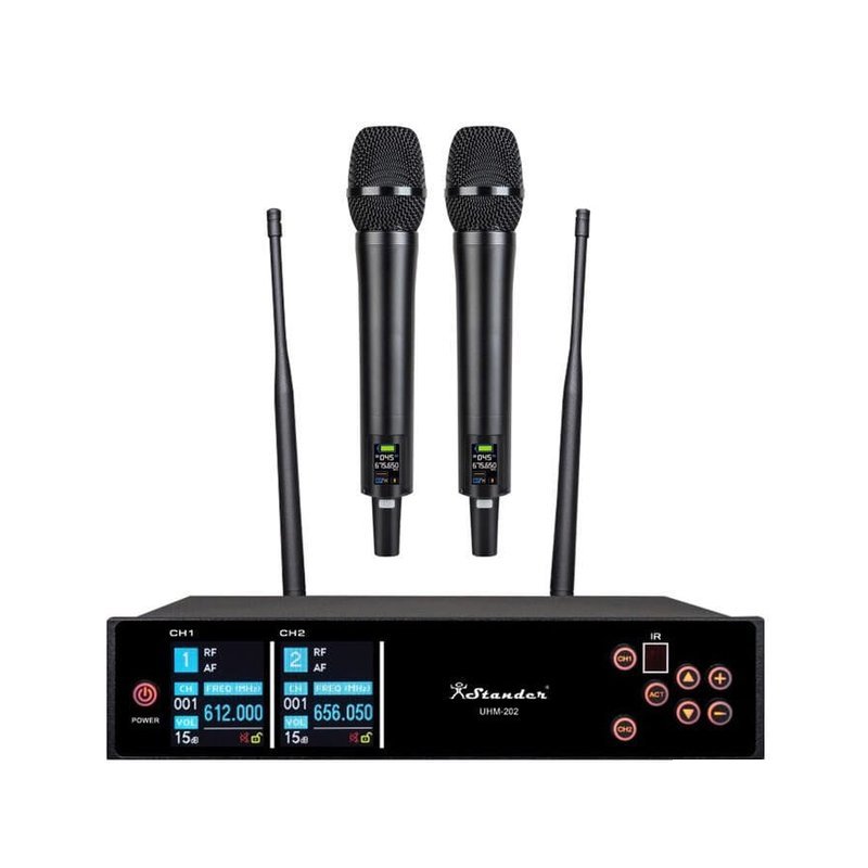 Stander STANDER UHM-202 半U雙頻 無線麥克風組 (無線麥克風*2+接收器*1) — 三峽麥克風