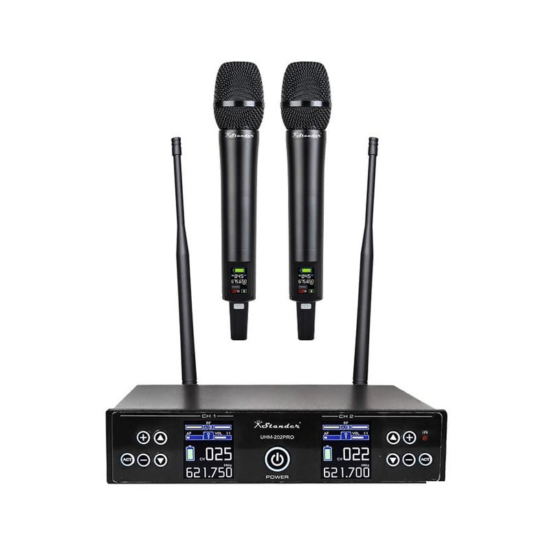 Stander STANDER UHM-202PRO 半U雙頻 無線麥克風組 (無線麥克風*2+接收器*1) — 三峽麥克風