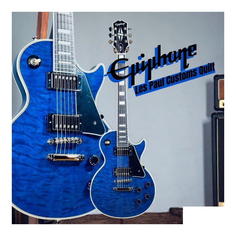 Epiphone Epiphone Les Paul Custom Quilt Top Viper Blue 附原廠琴袋 — 三峽木吉他 / 民謠吉他