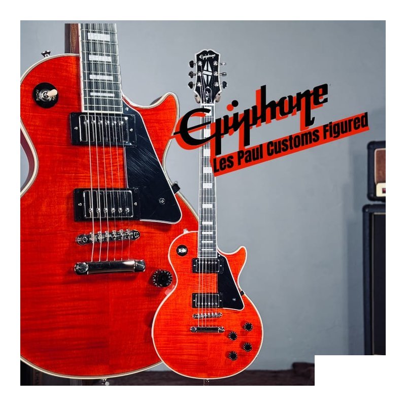Epiphone Epiphone Les Paul Custom Figured Transparent Red 附原廠琴袋 — 三峽木吉他 / 民謠吉他