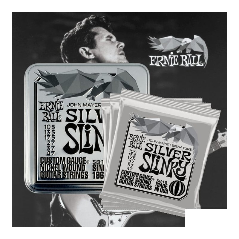 ERNIE ERNIE BALL John Mayer 3818 10.5-47 鐵盒 6包裝 鎳纏繞 電吉他弦 — 三峽電吉他